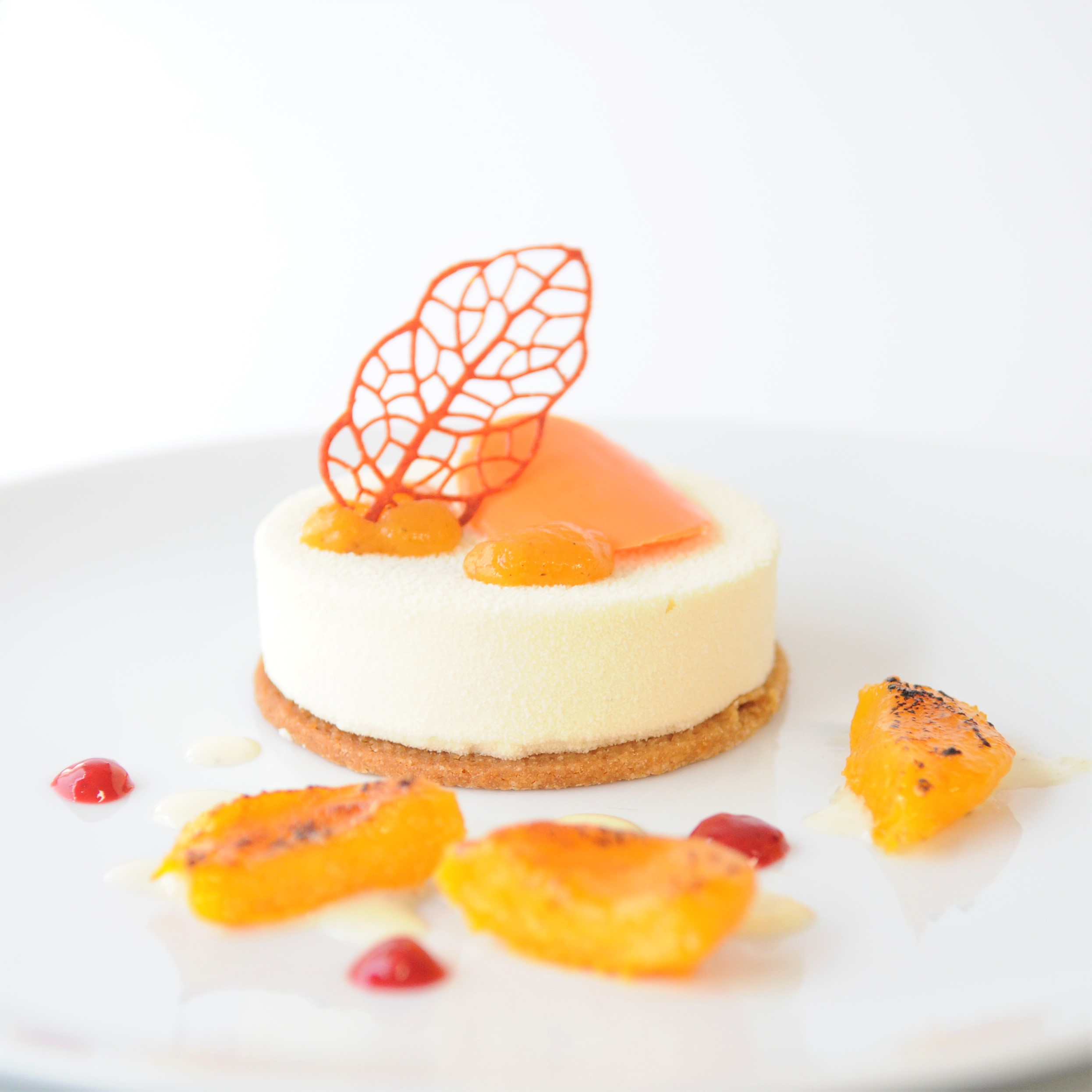 Entremet douceur abricot amande