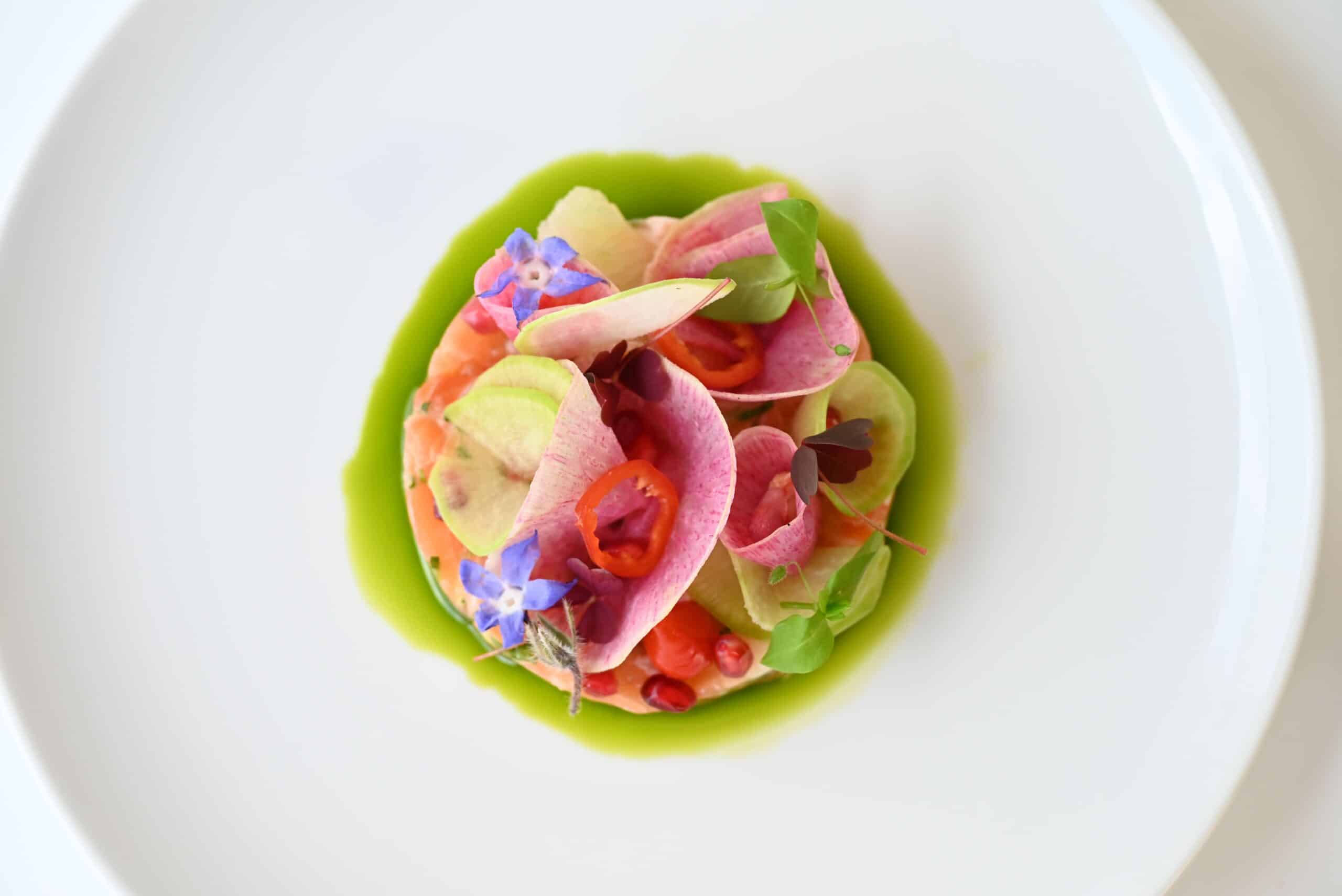 entrée traiteur gastronomique colorée